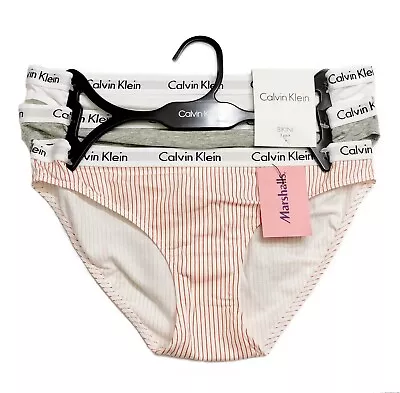 Calvin Klein 3 Pack Size M Knickers Underwear Briefs CK Carousel Logo Waist 3 • £28