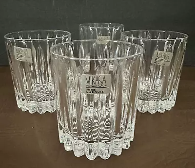 Set Of 4 Mikasa Double Old Fashioned Marquis Heavy Cut Crystal Glasses 3 7/8  • $95.97