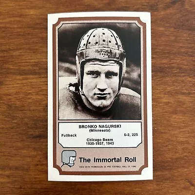 1974 Fleer Football The Immortal Roll Bronko Nagurski Chicago Bears Card • $5.99