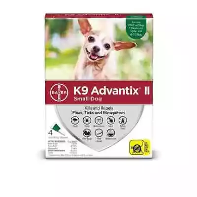 K9 Advantix II Small Dogs 4-10# Repels & Kills Fleas Ticks & Mosquitos ~ 4pk • $69.99
