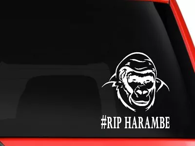 Gorilla Harambe Head RIP Car Truck SUV Laptop Mac Toolbox Decal Sticker 6  White • $8.99