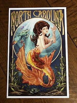 North Carolina Mermaid - Lantern Press Postcard • $2.25