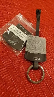 New Tumi Key Fob Key Chain With Extra Envelop Brown With Silver Logo Leather  • $39