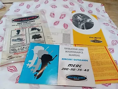 1970 Original Sales Packet MERCURY OUTBOARDS OPERATORS MANUAL MERC 200 110 75 40 • $35