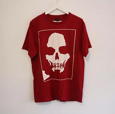 Number (N)ine Japan SS06 Red Skull Manson Distressed T-Shirt - Size 5/XL • £50