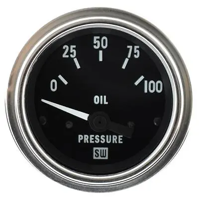 Stewart Warner Deluxe Series Electrical Oil Pressure Gauge 2 1/16  Dia 82305 • $57.99