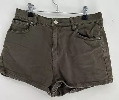 Zulu And Zephyr Womens Denim Shorts Size 12 Green Cotton Zip Fly • $21.50