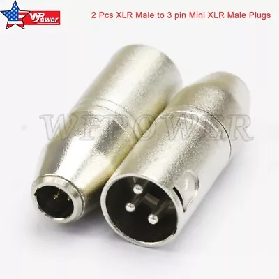 2 Pcs XLR Male To Mini XLR Male Audio Mic Microphone Connector • $12.06