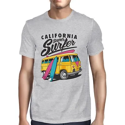 1Tee Mens California Super Surfer Camper Van  T-Shirt • £7.99