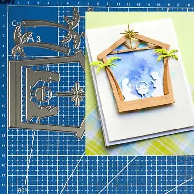 Metal Cutting Dies Nativity House Scrapbooking Embossing Stencil Paper Card Mold • £5.26