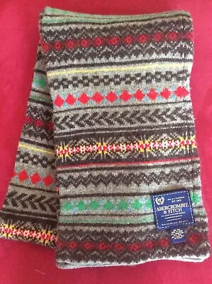 Abercrombie & Fitch Multi-color Scarf 53% Lambswool 47% Wool 10  X 72  • $25