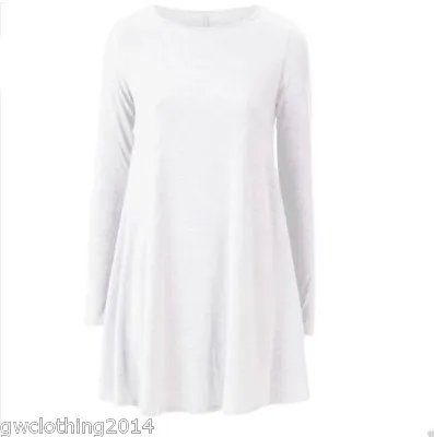 Ladies Women(Long)Sleeve Swing Dress Skater Party Top Dress Tunic Print T-shirt • £8.99