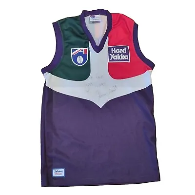 Vintage AFL Fremantle Dockers Team Signed Sekem Guernsey L Signed Autographed 38 • $219.90