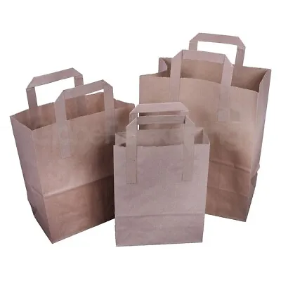 25 Medium Size Brown Kraft Craft Paper Sos Carrier Bags • £6.15