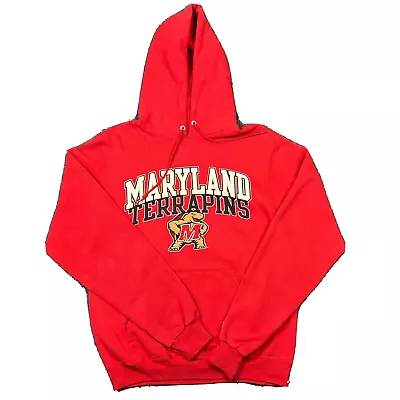 Champion Maryland Terrapins Hoodie Adult Small Eco Fleece Pullover Sweatshirt • $13