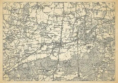 Old Map Environs Of Crawley Sussex - 1898 • £15.99