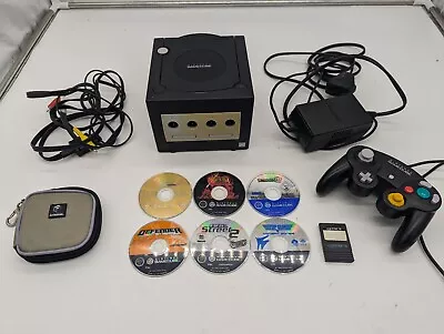 Nintendo GameCube Black Console Games Bundle TESTED WORKING Zelda Controller GUC • £99