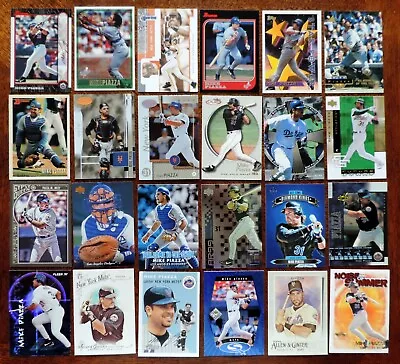 MIKE PIAZZA (40) DIFFERENT CARD LOT W/9 INSERTS - DODGERS - METS - HOF - NM-MINT • $9