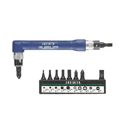 TWIN WRENCH SCREWDRIVER Double End 90 Degree Angled Driver + Bits Engineer DR-07 • $31.77