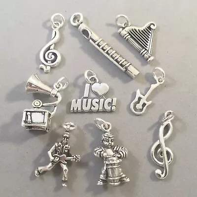 .925 Sterling Silver SALE MUSIC CHARMS Instrument Band NEW Pendant 925 SL76 • $9.88