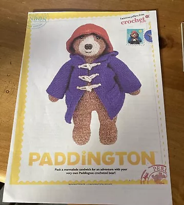 Crochet Pattern DK Toy Paddington Bear With Coat & Hat Toy • £1.99