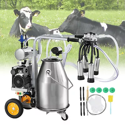 VEVOR Electric Cow Milking Machine Milking Equipment 25L 304 Stainless Steel • $345.99