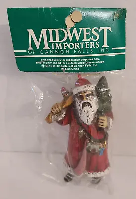 Vintage Santa Ornament From Midwest Importers Of Cannon Falls SEALED NEW • $12.49