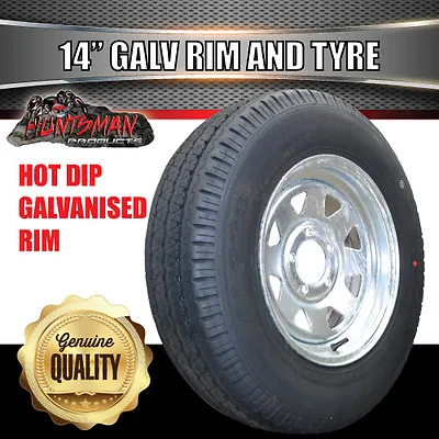 14x6 & 185R14C Ford Pattern Boat Trailer Galvanised Sunraysia Wheel Rim & Tyre • $149