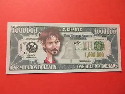 Johnny Depp $1 MILLION DOLLAR Novelty Note Fantasy Bill $1000000 USA Actor WOW • £1.29