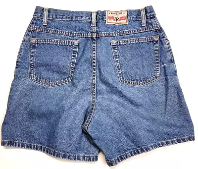 Vintage Rockies Relaxed High Waisted Mom Blue Denim Shorts Women's 13 Jean 32x5 • $22.99