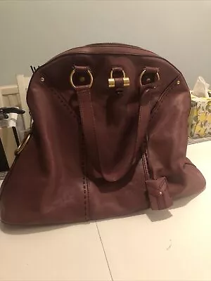 YSL Yves Saint Laurent Vintage Dark Brown Muse Bag Handbag • £160