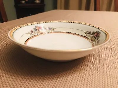 Vintage Victoria China Czechoslovakia Berry Bowl W/Gold Trim ADMIRAL • $6