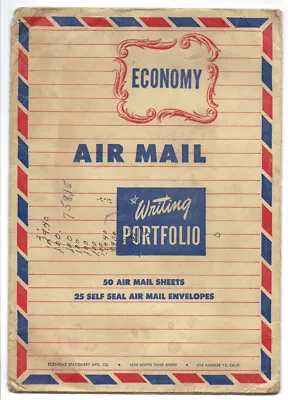 C1940s Economy Air Mail Writing Portfolio WW2 World War Stationery Kit FOLDER • $2.99