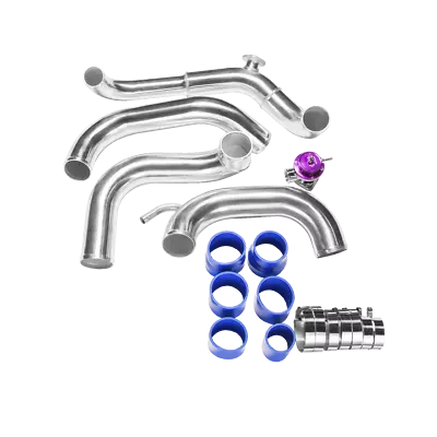 CXRacing Intercooler Piping Pipe Kit And For 89-99 Nissan S13 SR20DET Swap Blue • $227.57