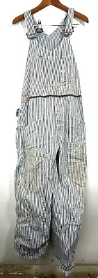 VTG Lee Men's 60s 70s Striped Railroad Hickory Denim Jean Overalls Sz Large • $66