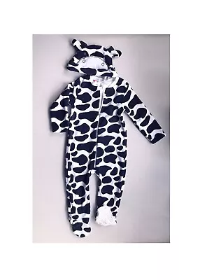 Fleece Overall Romper 12-18 Mths With A Hat Cow Print TU  • £12