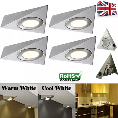 1-6X LED Mains Kitchen Triangle Lights Under Cabinet Unit Lamp Cupboard Lighting • £7.13