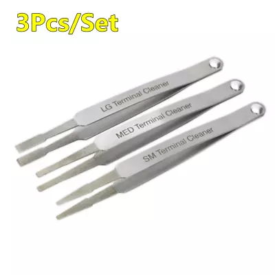 3Pcs/Set Wiring Connector Terminal Cleaner Tool Set Blade Type Tweezer Style • £15.89