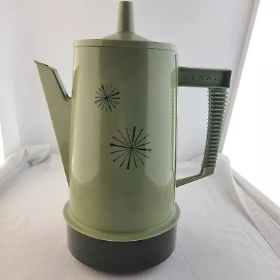 Vintage Regal Poly Perk Coffee Percolator Starburst Harvest Green 4-8 Cups • $29.99