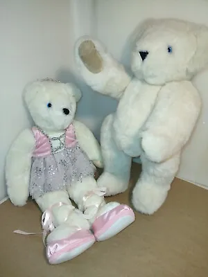 2 Pc. VERMONT TEDDY BEAR STUFFED 18  WHITE KATERINA BALLERINA/ Angel Bear White • $25