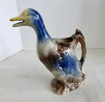 Majolica Ceramic 9 1/4  Duck Pitcher • $38