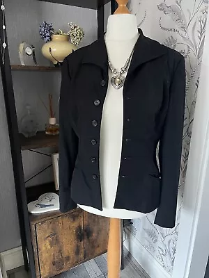 RALPH LAUREN Women’s Size 8 Blazer Jacket Black STYLISH!! • £14.99