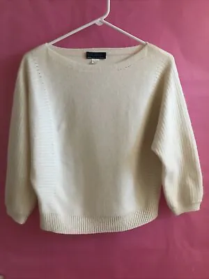 $38 • Buy Vintage McGeorge Ivory Cashmere Sweater Sz L