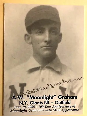 A.W.  Moonlight  Graham Baseball Card - 100 Year Anniversary Edition • $50