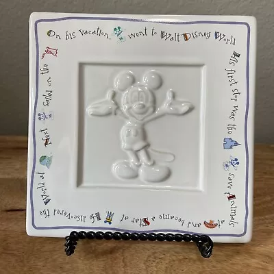 Vintage Walt Disney World Mickey Mouse Collectible Ceramic Tile Trivet 6 X6  • $17