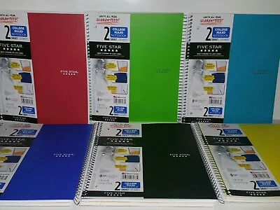 Lot Of 2 Mead Five Star 2 Subject College Ruled Notebook 120 Sheets 11 In X 8.5  • $11