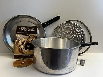 Vtg Mirro Pressure Cooker Canner 4 Qt Lightweight Aluminum Excellent W/ Manual • $49.99