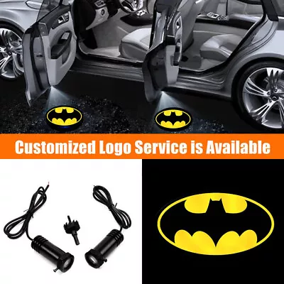 2x Yellow Black Bat Car Door LED Welcome Courtesy Laser Projector Shadow Lights • $16.99