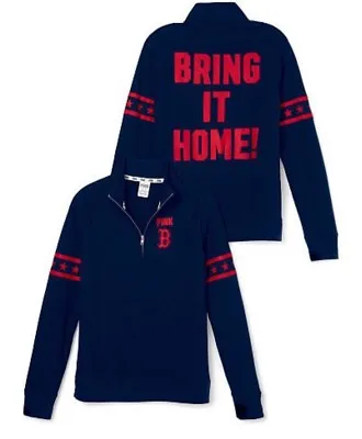 Victoria's Secret PINK Red Sox  Bring It Home  Half Zip Sweatshirt~ Size: Medium • $49.99