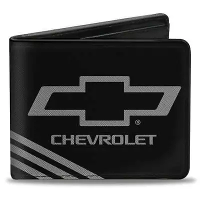 Chevrolet Bowtie Emblem 3-Stripe Black Men's Bi-Fold Wallet Official Licensed • $19.99